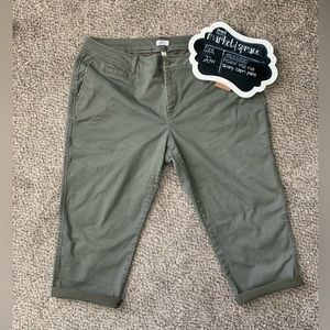 Market & Spruce olive green Rosabel mid rise skinny capri pant